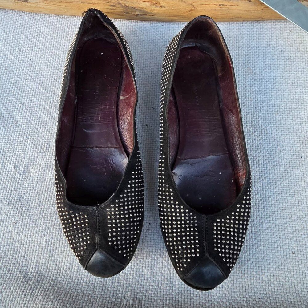 Balenciaga black studded flats